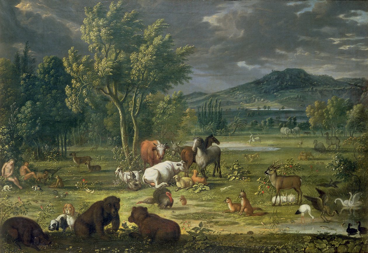 Adam og Eva i paradis av Johann Wenzel Peter