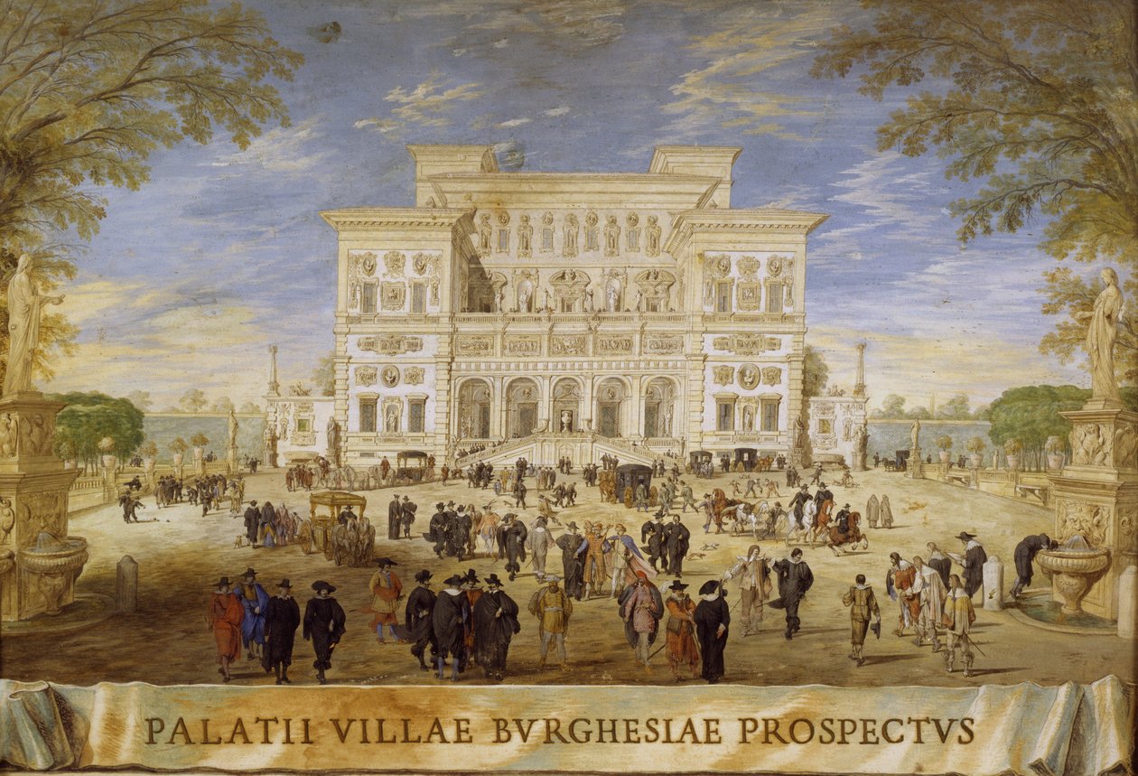 Utsikt over Villa Borghese av Johann Wilhelm Baur