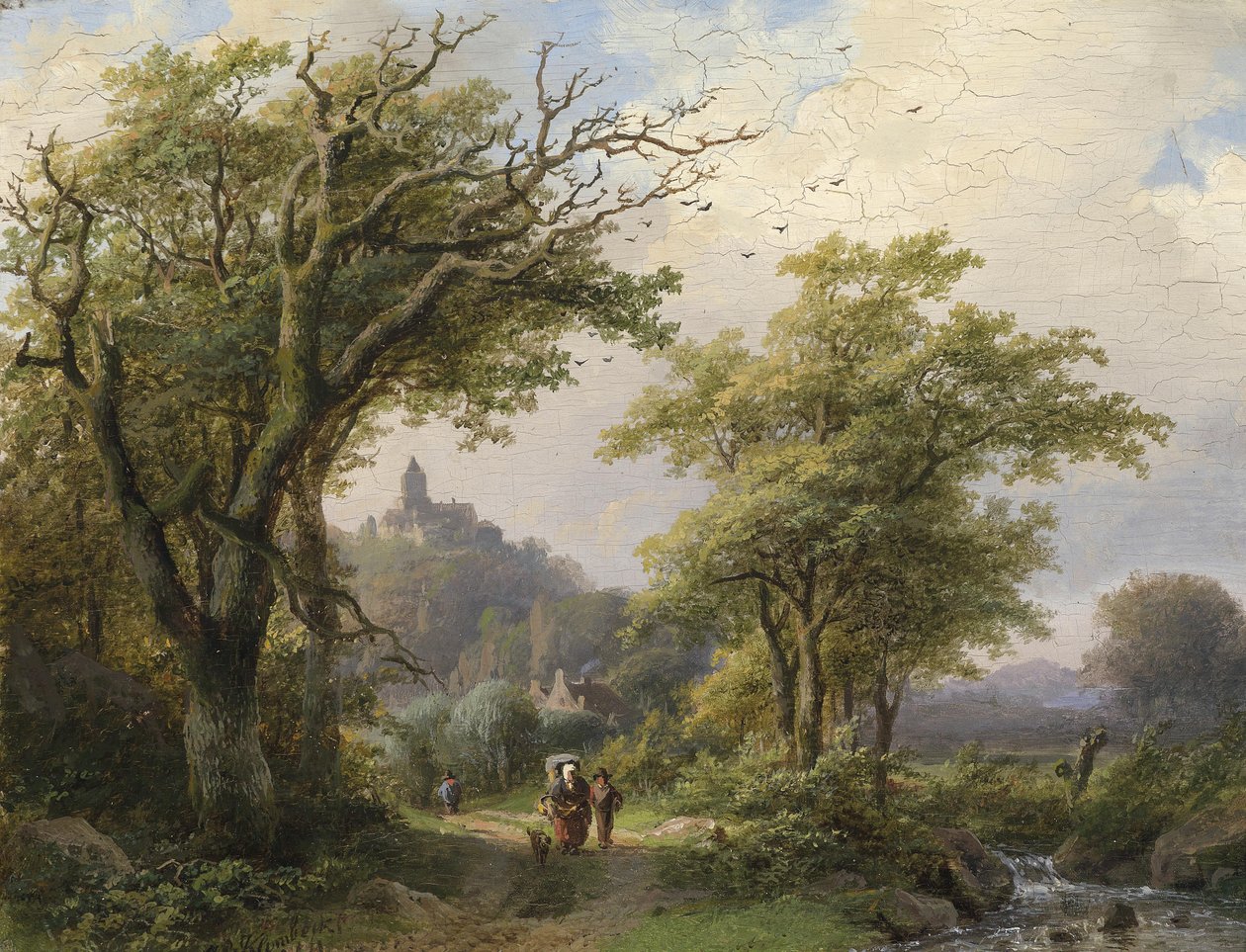 Turgåere ved bekken av Johann Bernhard Klombeck