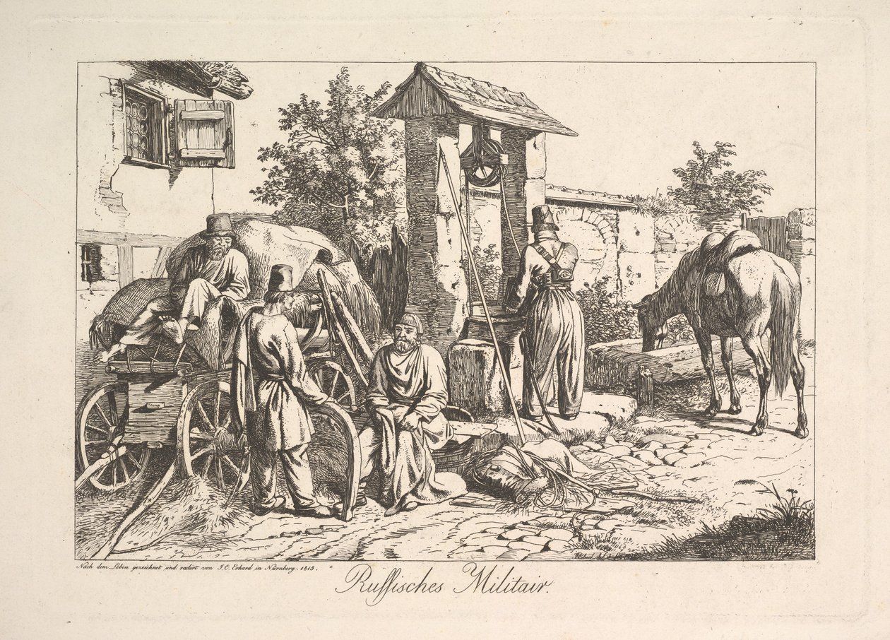 Kosakk ved brønnen, 1815. av Johann Christian Erhard