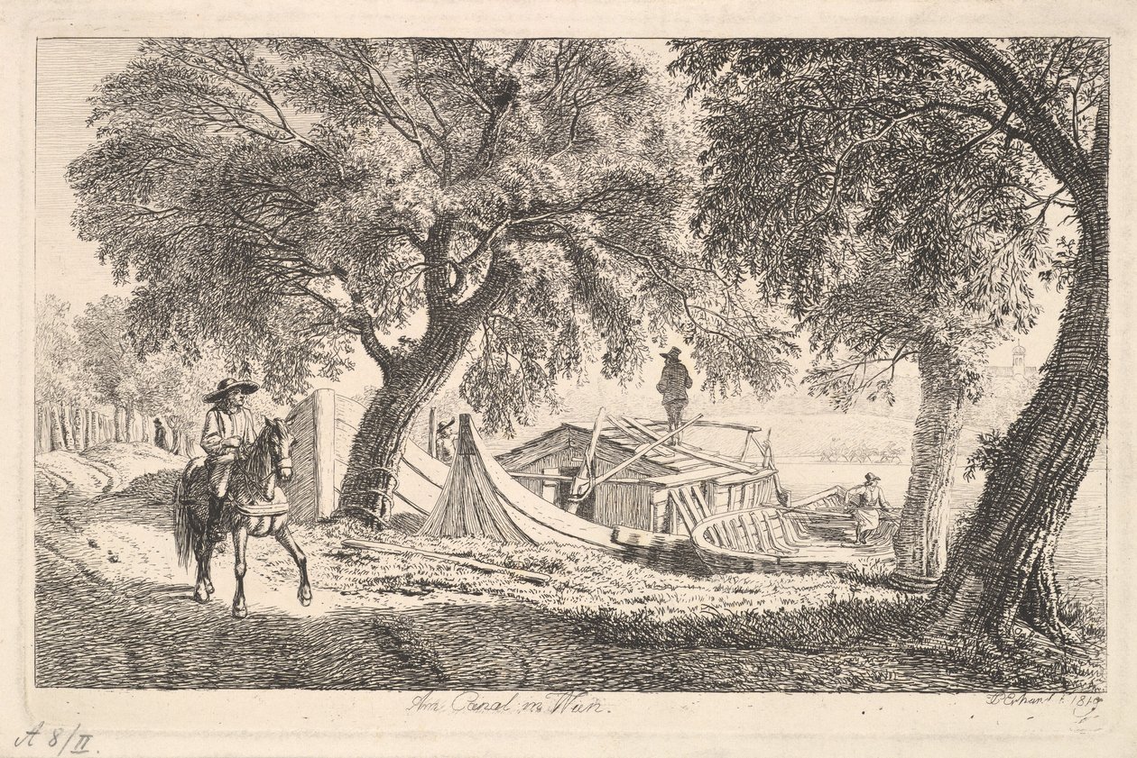 På kanalen i Wien, 1819. av Johann Christian Erhard