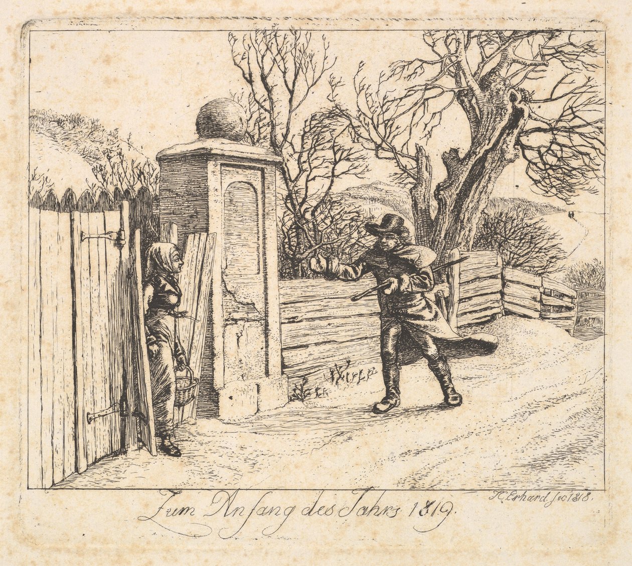 Vinterlandskap, 1818. av Johann Christian Erhard