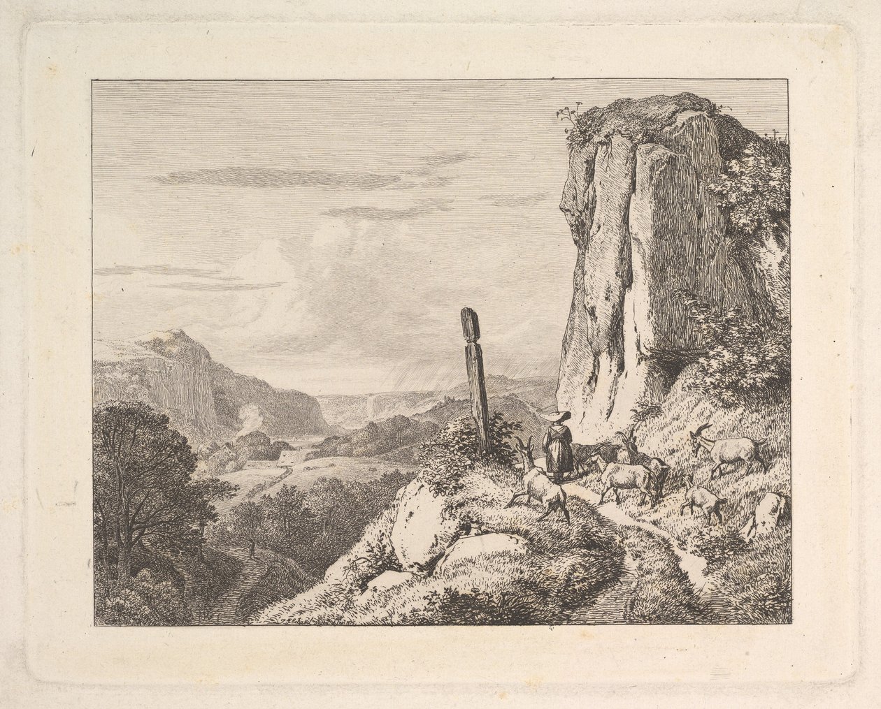 Ung kvinne med seks geiter, 1815. av Johann Christian Erhard
