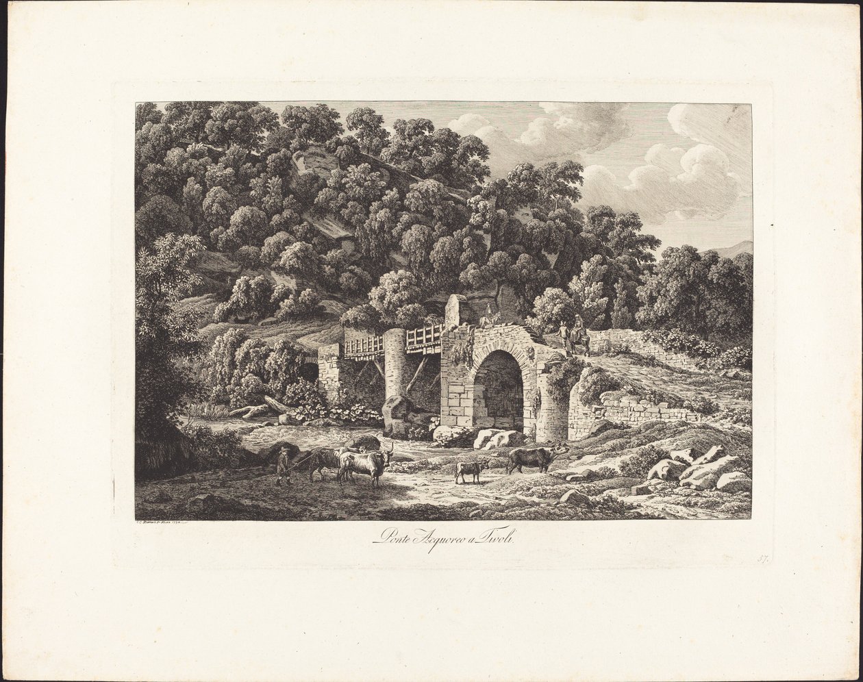 Acquoreo Bridge i Tivoli av Johann Christian Reinhart