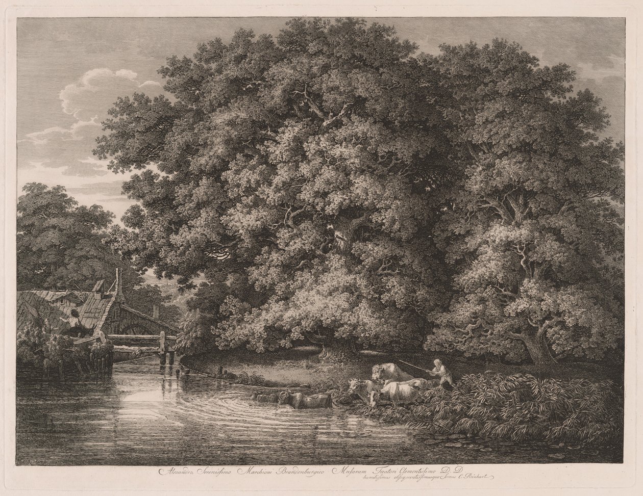 The Mill at the Great Oaks av Johann Christian Reinhart