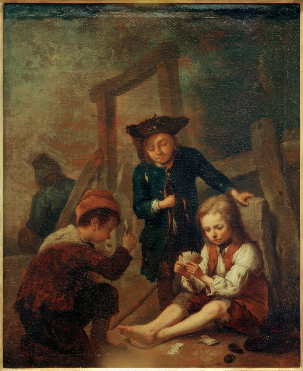 Gutter spiller kort av Johann Conrad Seekatz