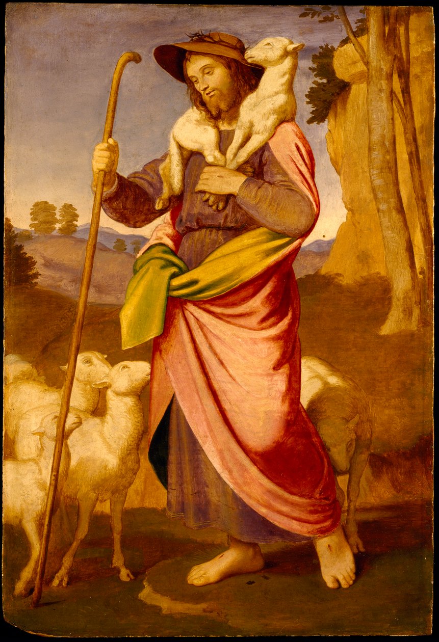 Den gode hyrde, tidlig på 1860-tallet. av Johann Friedrich Overbeck
