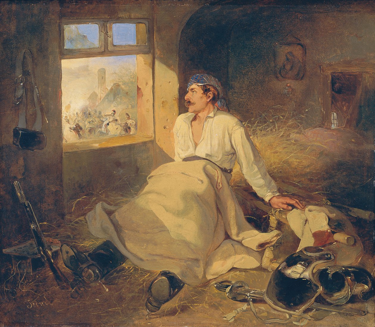 Såret kurassier i en høyloft av Johann Friedrich Treml