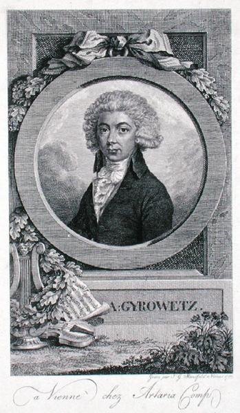 Adalbert Gyrowetz (1763-1850) 1793 (gravering) av Johann Georg Mansfeld