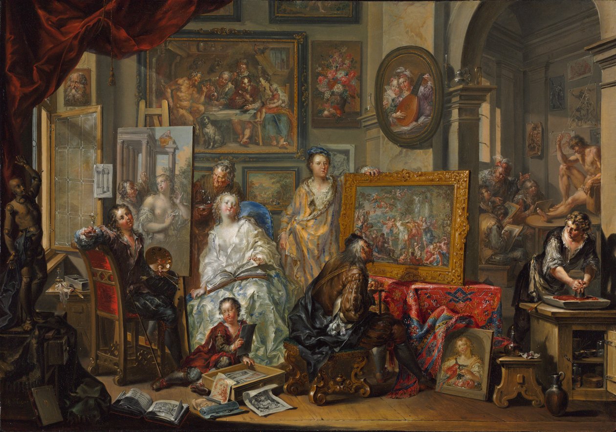 Kunstnerens studio av Johann Georg Platzer