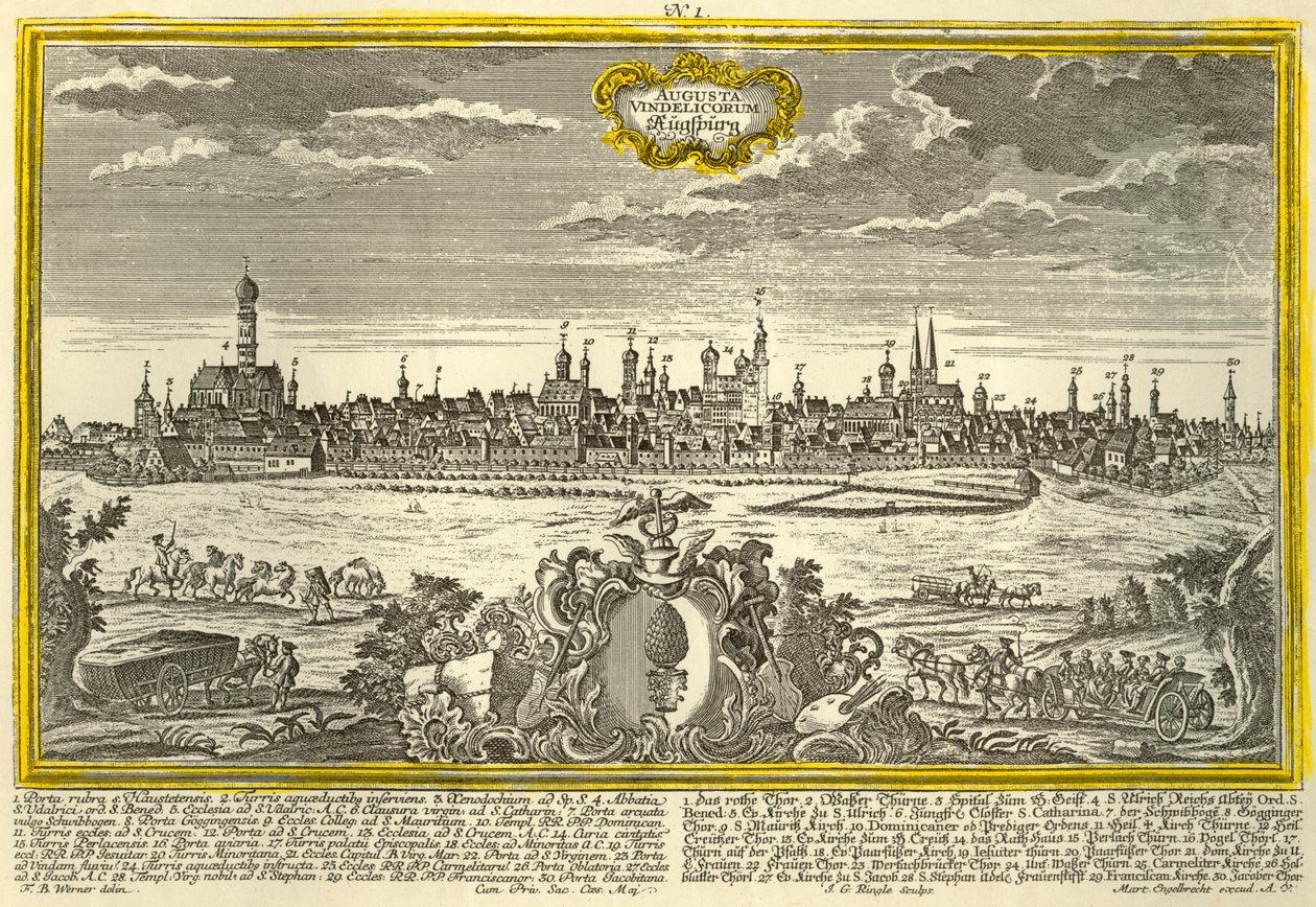 Augsburg, c1740. av Johann Georg Ringlin