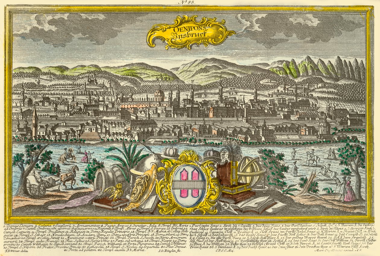 Innsbruck, c1740. av Johann Georg Ringlin
