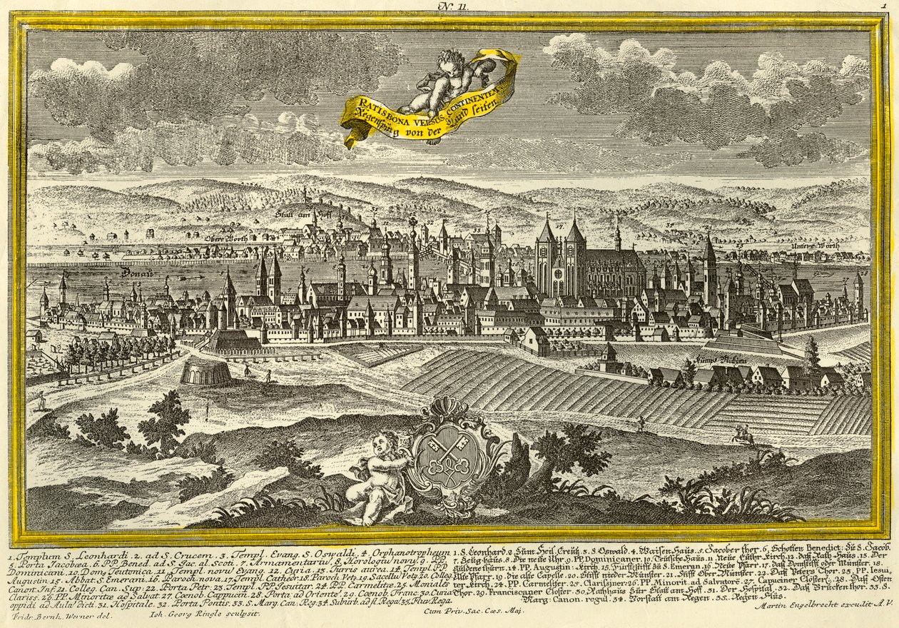 Regensburg, c1740. av Johann Georg Ringlin