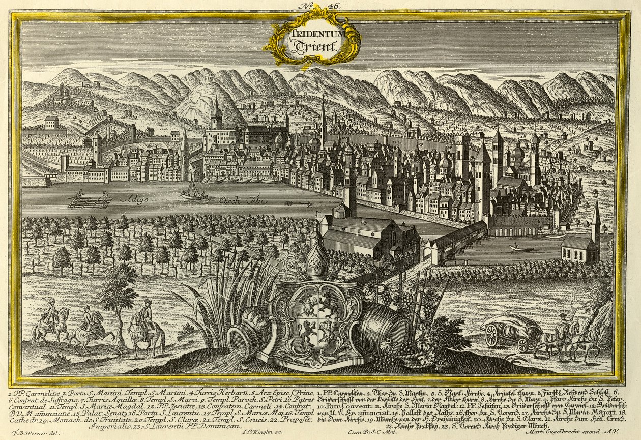 Trent, c1740. av Johann Georg Ringlin