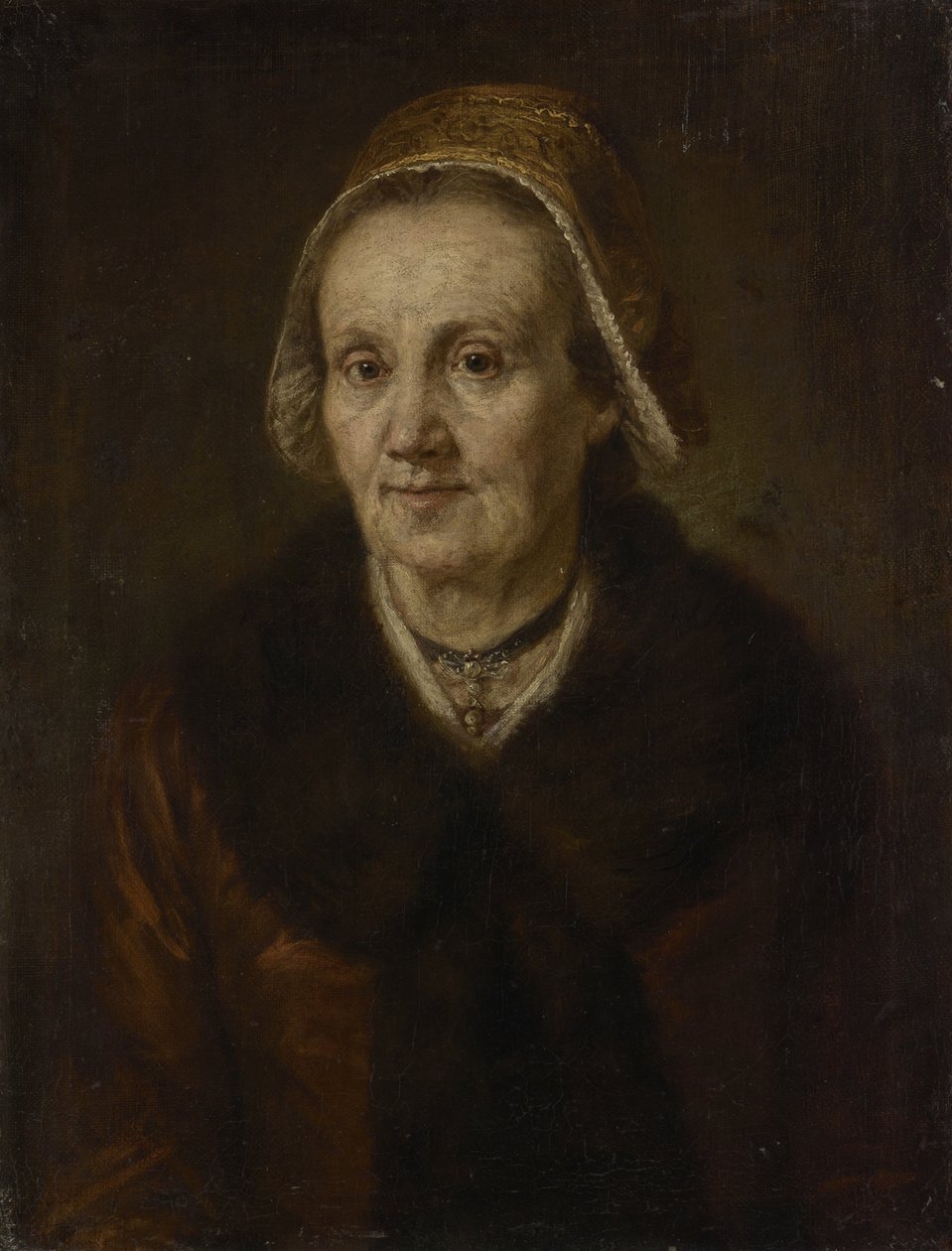 Gammel kvinne med hette av Johann Georg von Edlinger