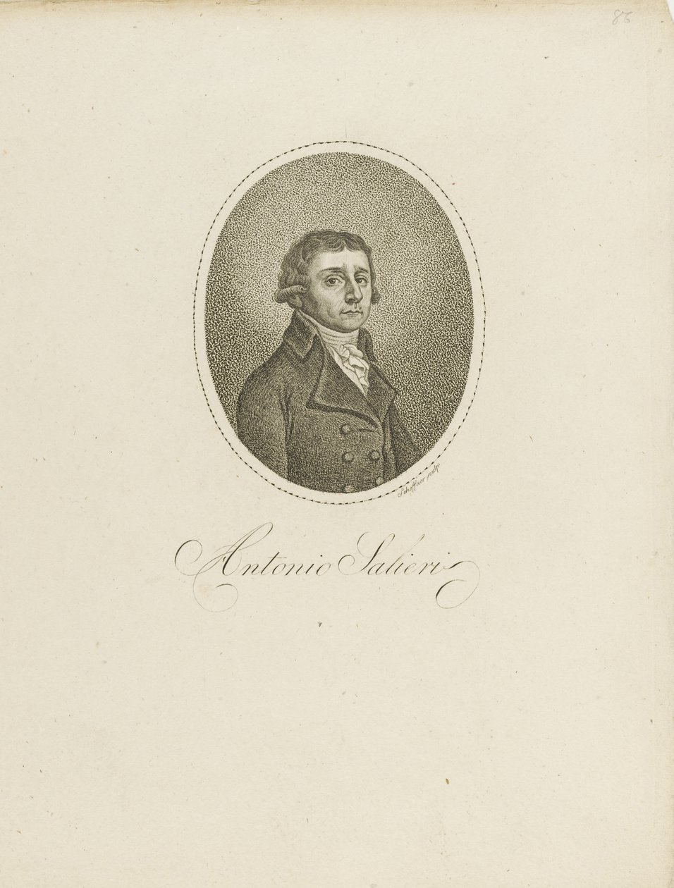 Antonio Salieri 1750-1825, ca. 1800. av Johann Gottfried Scheffner