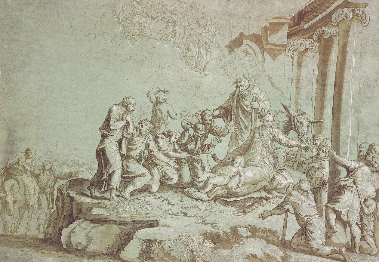 Tilbedelse av hyrdene av Johann Gottlieb Prestel