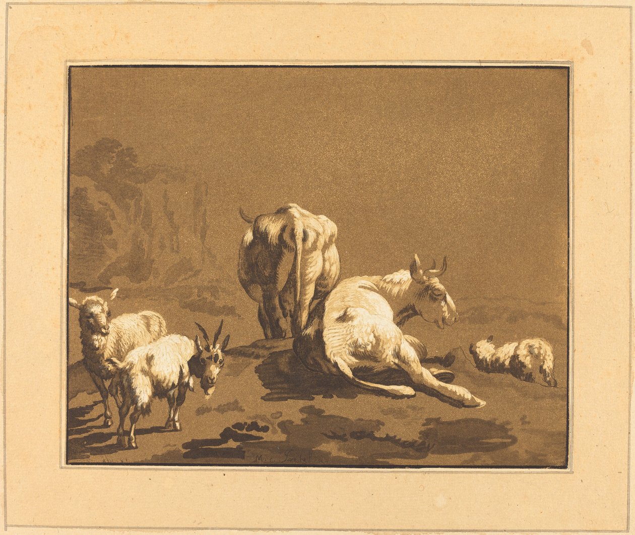 Kyr av Johann Gottlieb Prestel after Joseph Wagner
