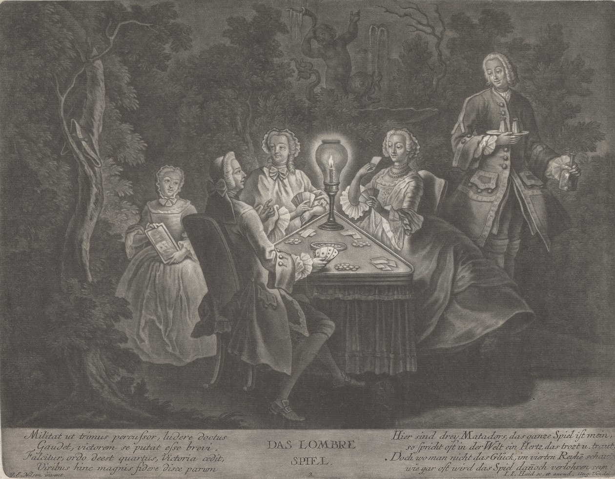 Lombre-spillet av Johann Jacobus Haid
