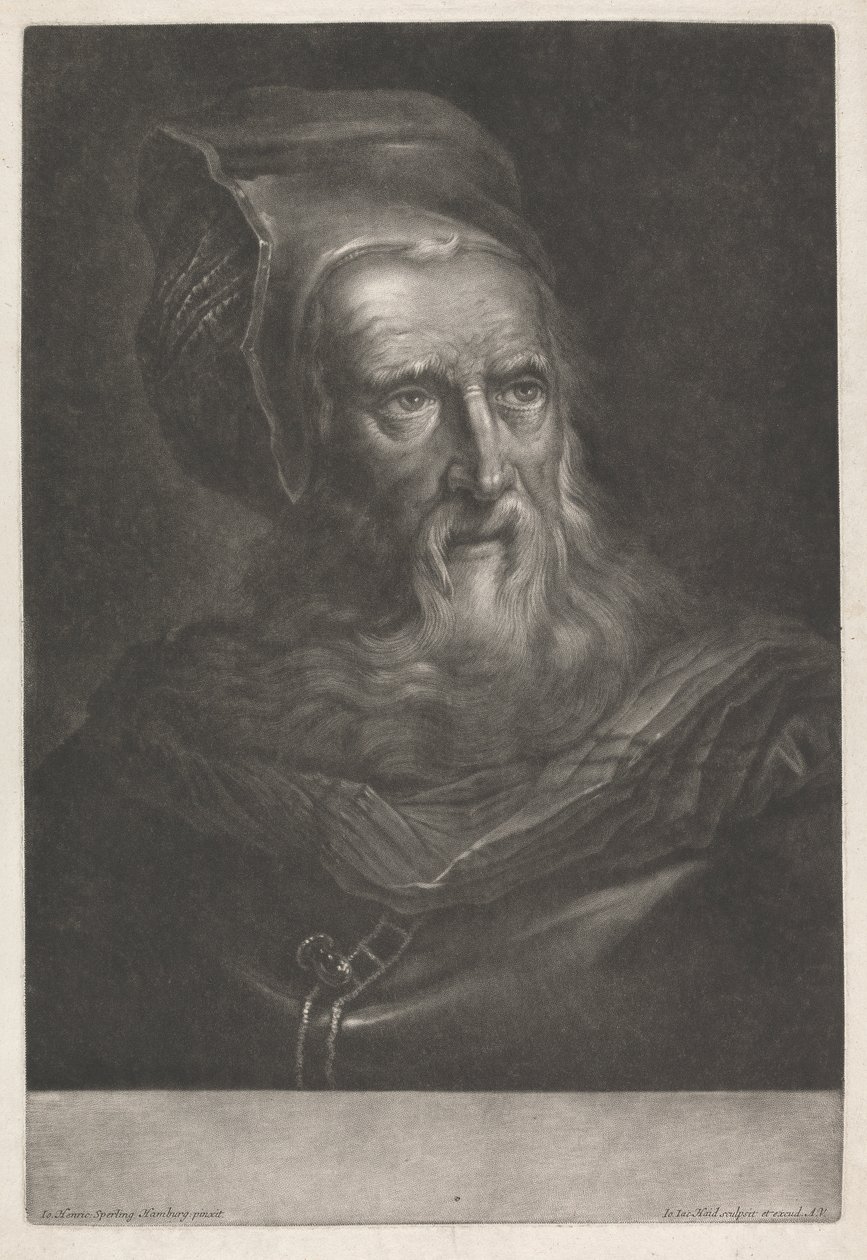 Mann med hatt av Johann Jacobus Haid