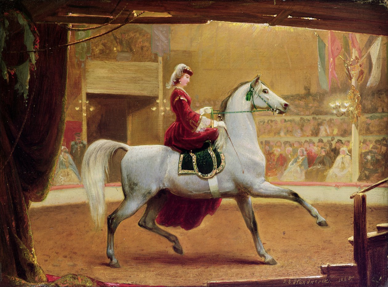 Sirkusrytteren, 1865 av Johann Jakob Eduard Handwerk