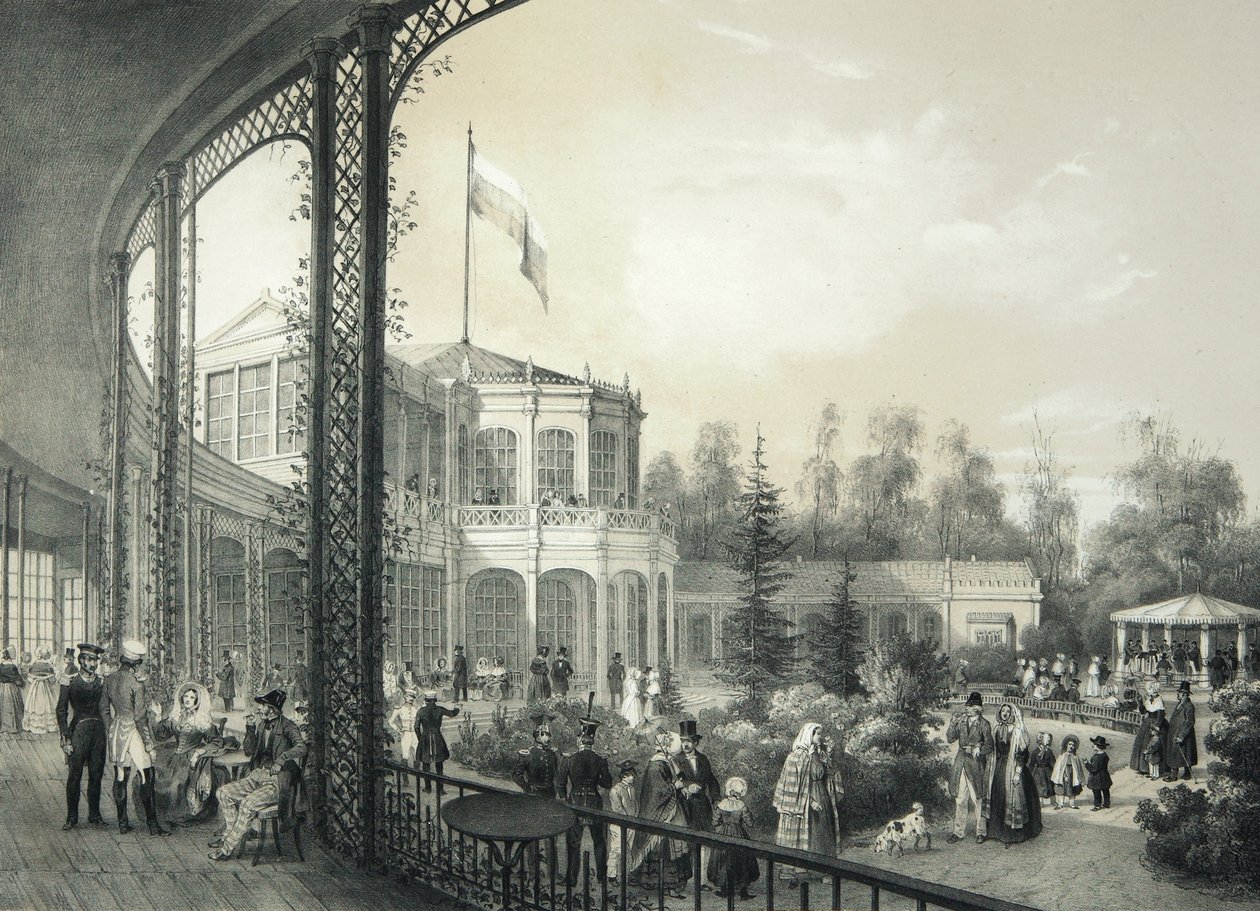 Jernbanestasjonen i Pavlovsk, 1840-1850. av Johann Jakob Meier