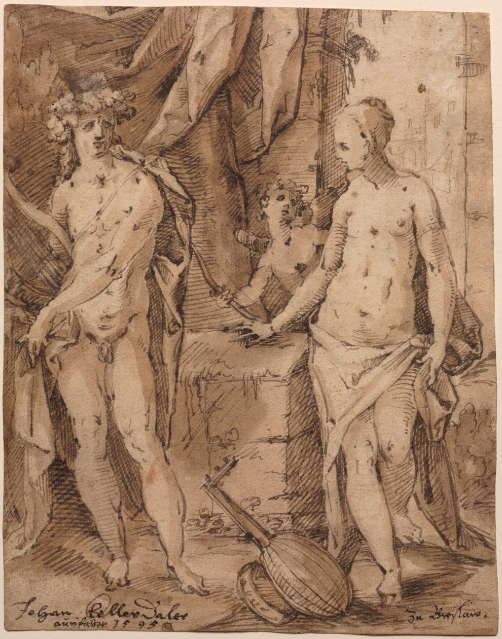 Apollo med Erato og Amor, 1595. av Johann Kellerthaler