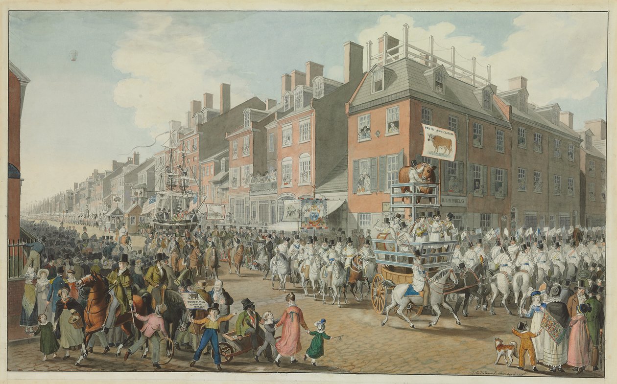 Parade of the Victuallers, Philadelphia, 1821 av Johann Ludwig Krimmel