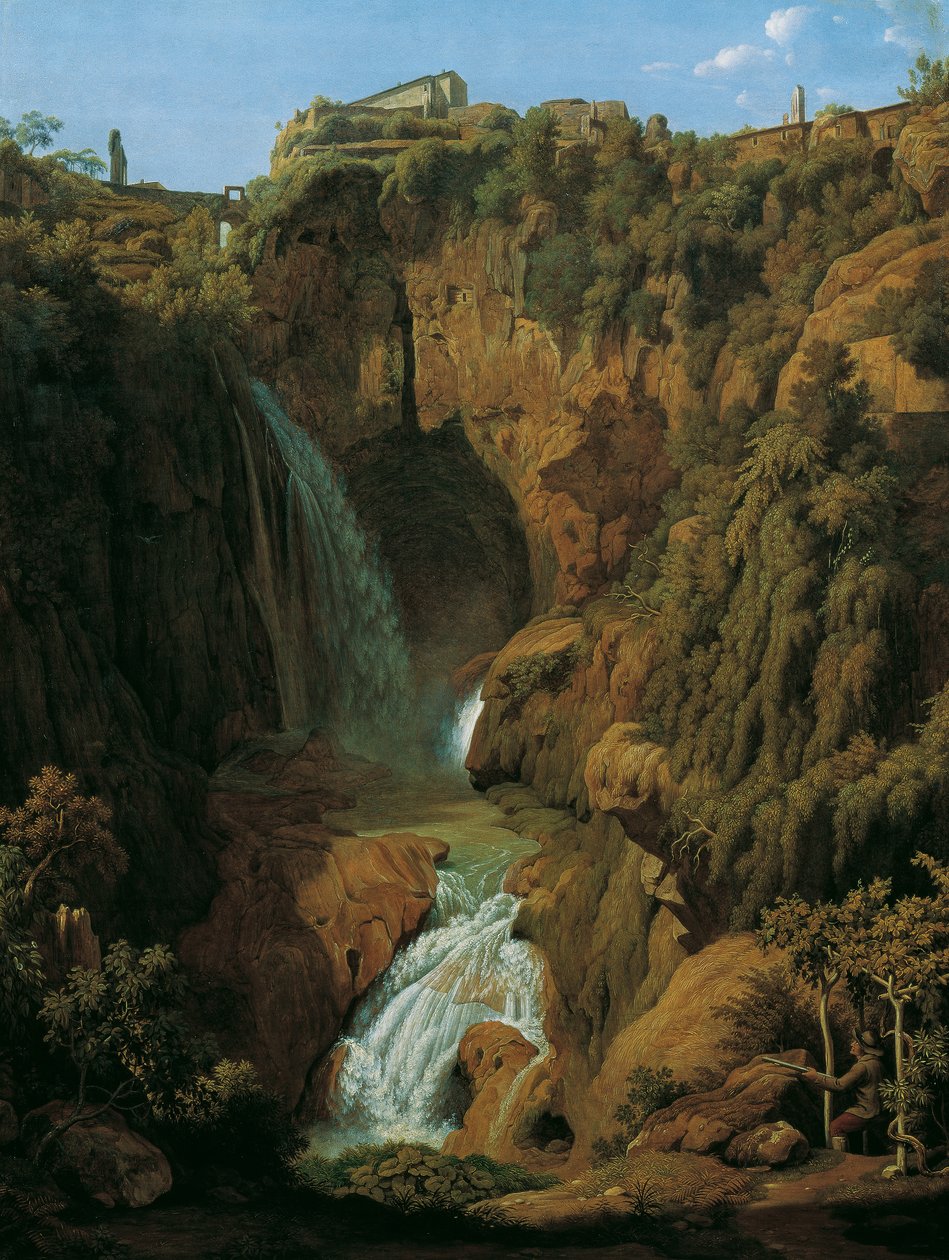 Neptungrotten (foss nær Tivoli) av Johann Martin von Rohden