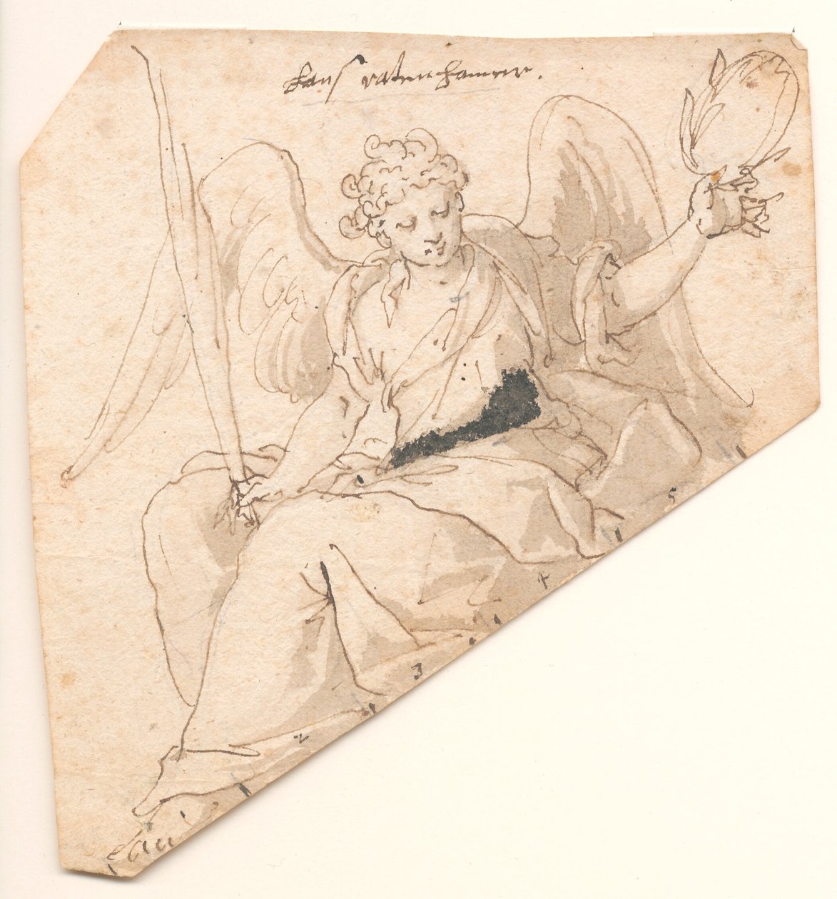 Engel med palmeblad og laurbærkrans av Johann Mathias Kager