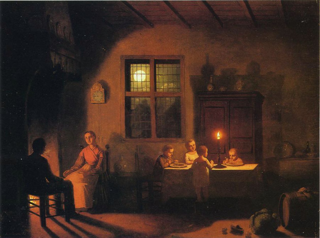Kveld hjemme, 1867 av Johann Mongels Culverhouse