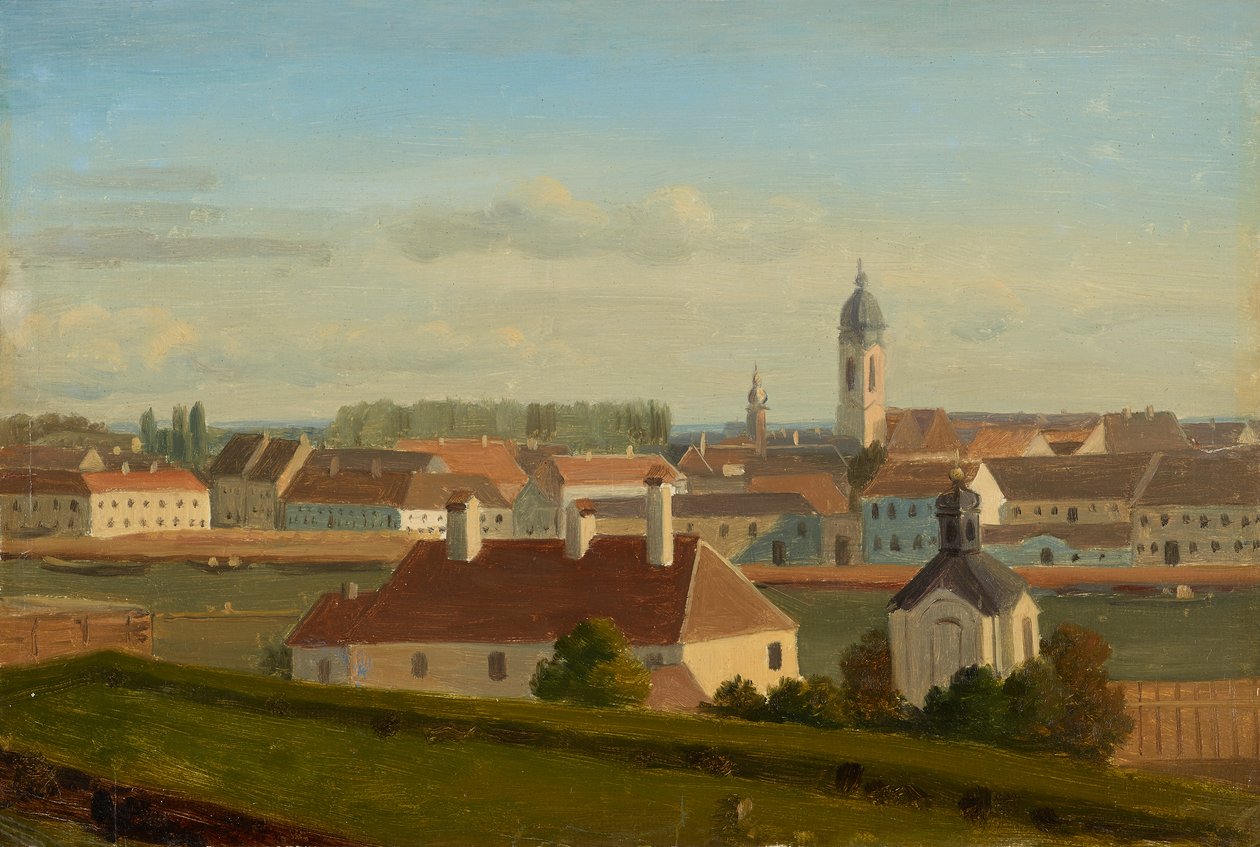 Utsikt over Donau-kanalen til Leopoldstadt av Johann Peter Krafft