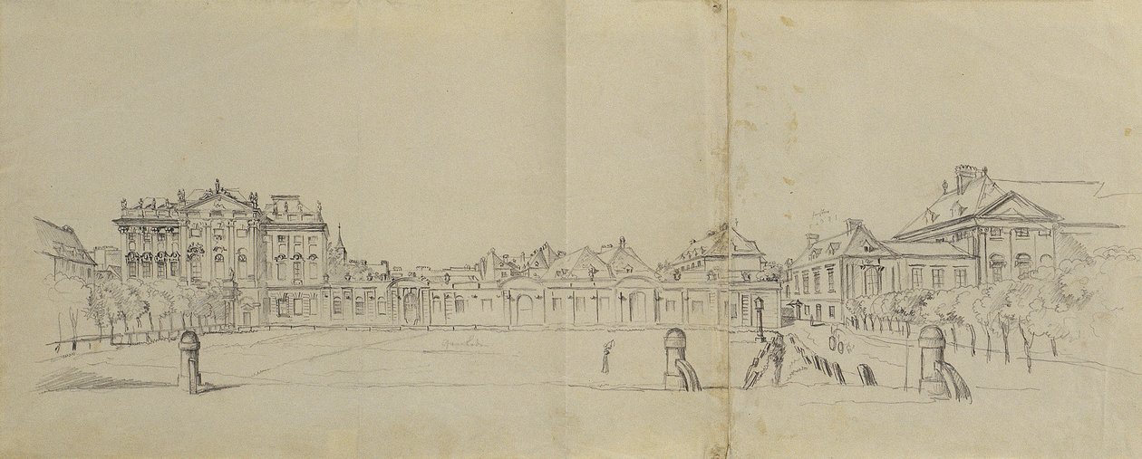 Josefstädter Glacis mit Palais Trautson av Johann Peter Krafft
