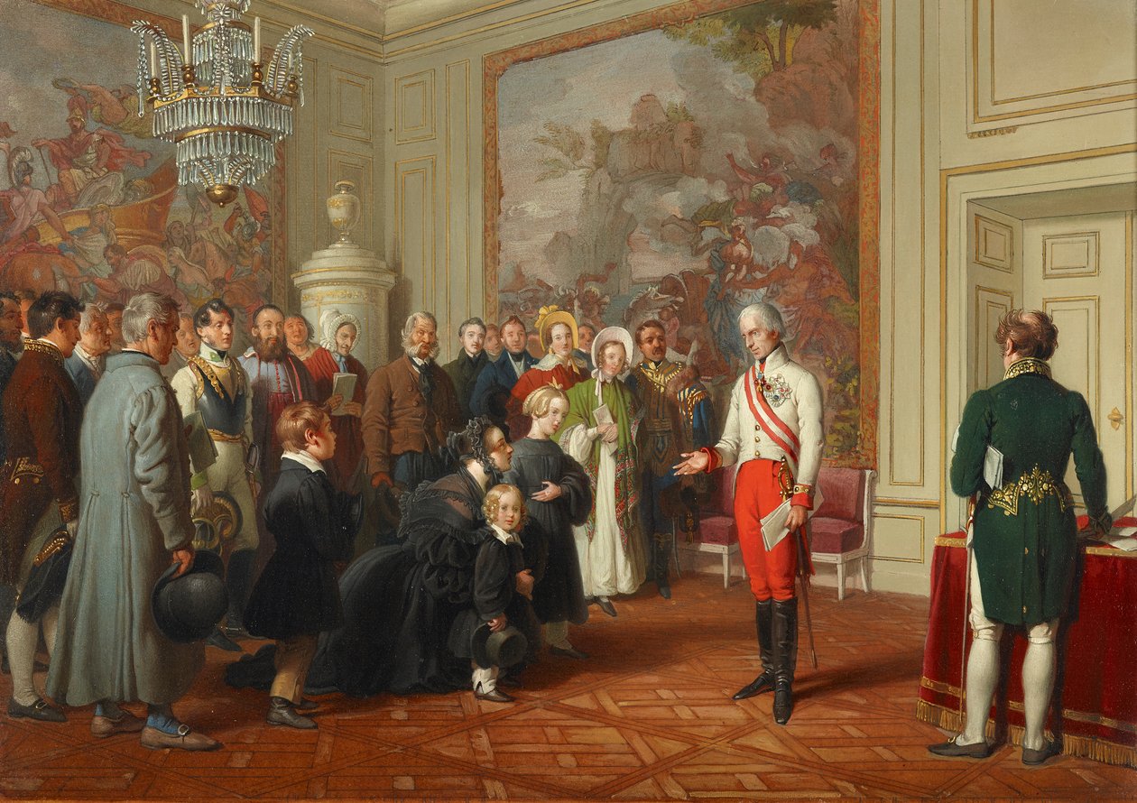 Keiser Franz I bevilget et generelt audiens av Johann Peter Krafft