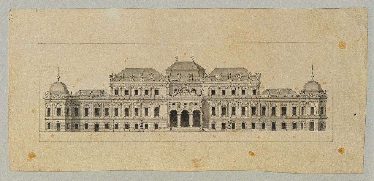 Studie for Upper Belvedere av Johann Peter Krafft