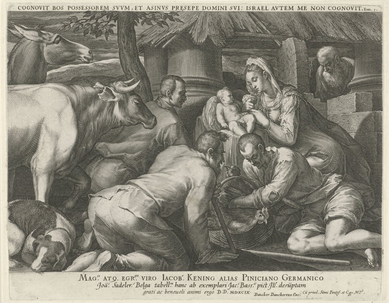 Tilbedelse av hyrdene av Johann Sadeler (I)