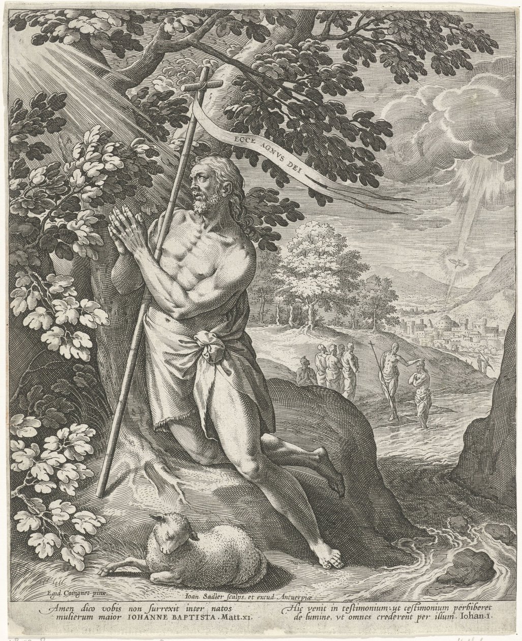 Døperen Johannes i ørkenen av Johann Sadeler (I)