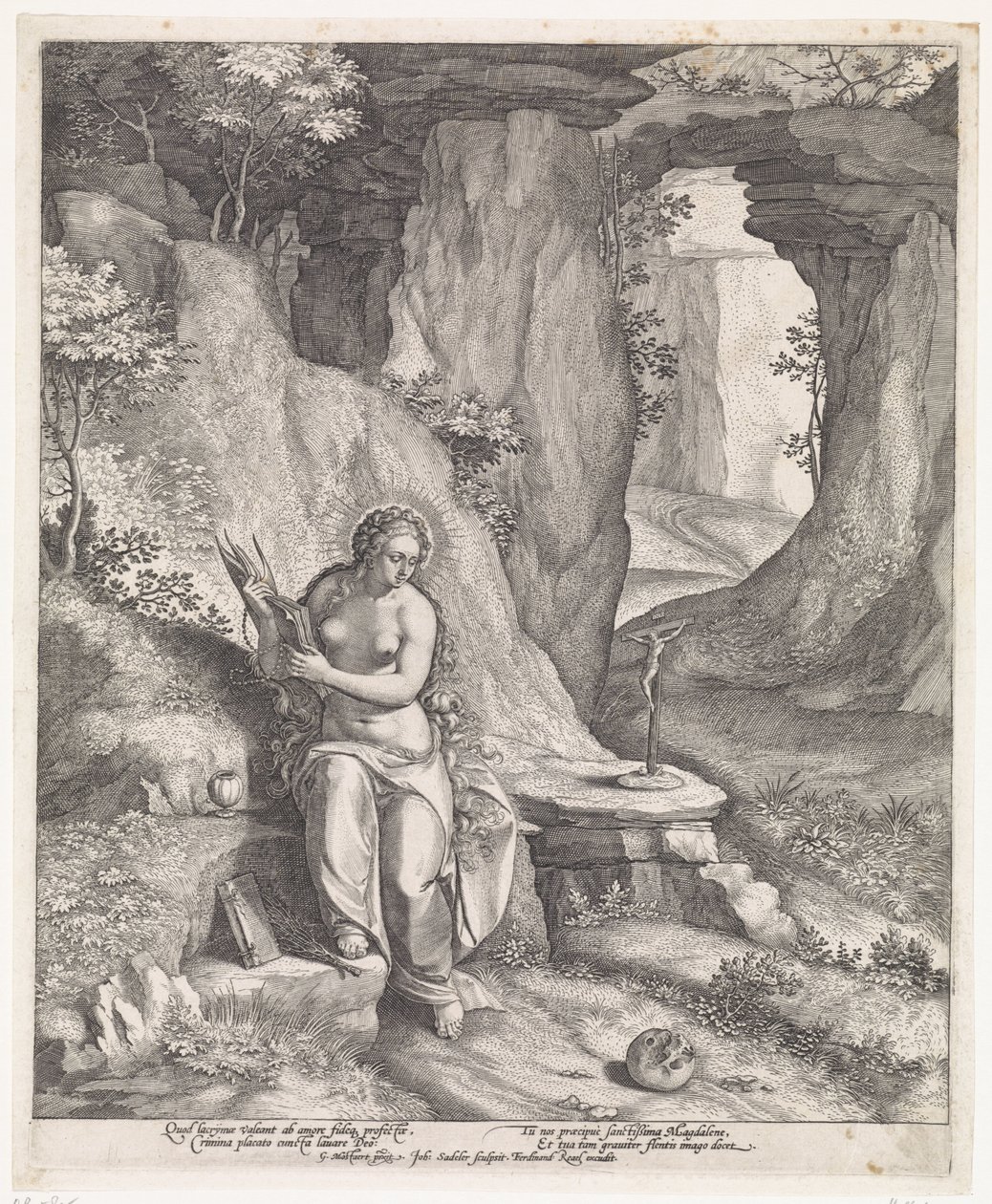 Maria Magdalena i en hule av Johann Sadeler (I)