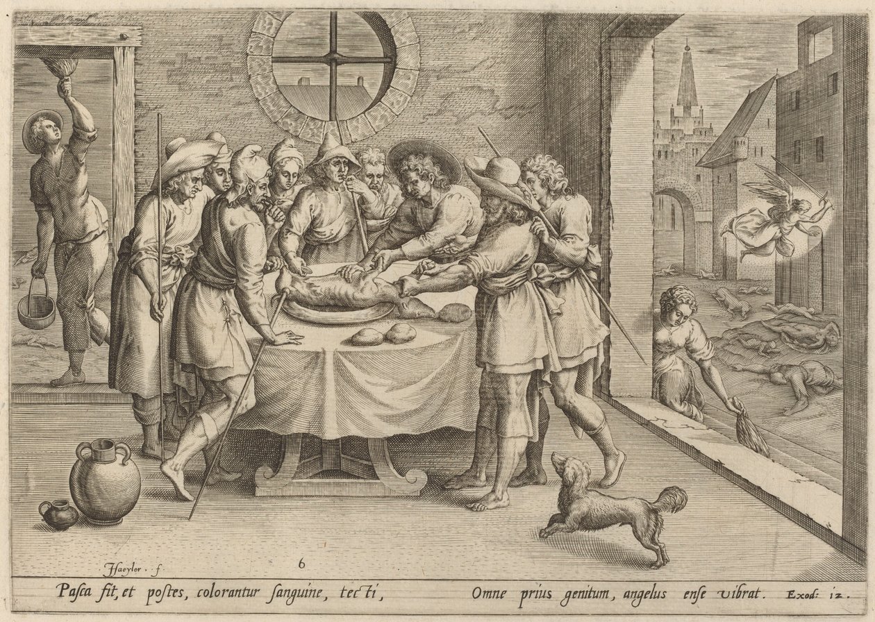 Forberedelse til påsken, 1585. av Johann Sadeler I