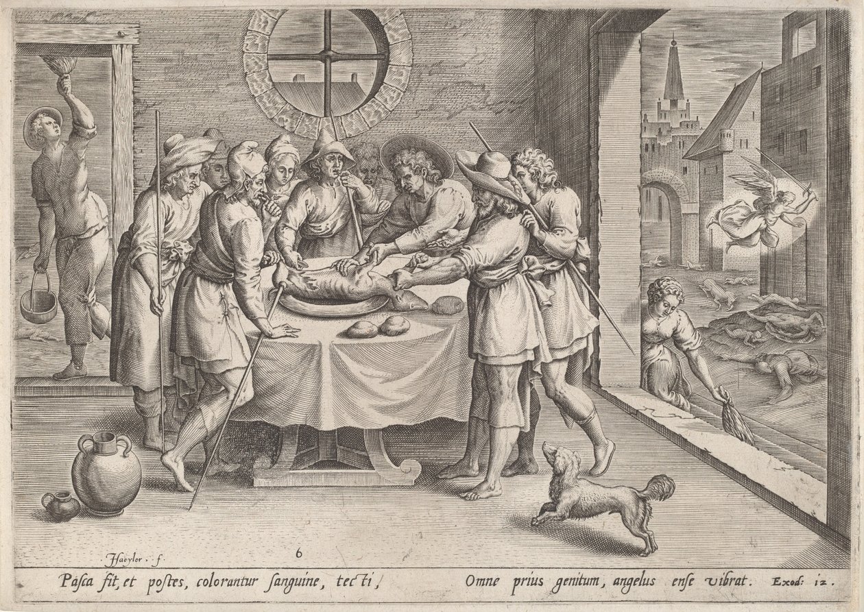 Forberedelse til påsken, ca. 1585. av Johann Sadeler I