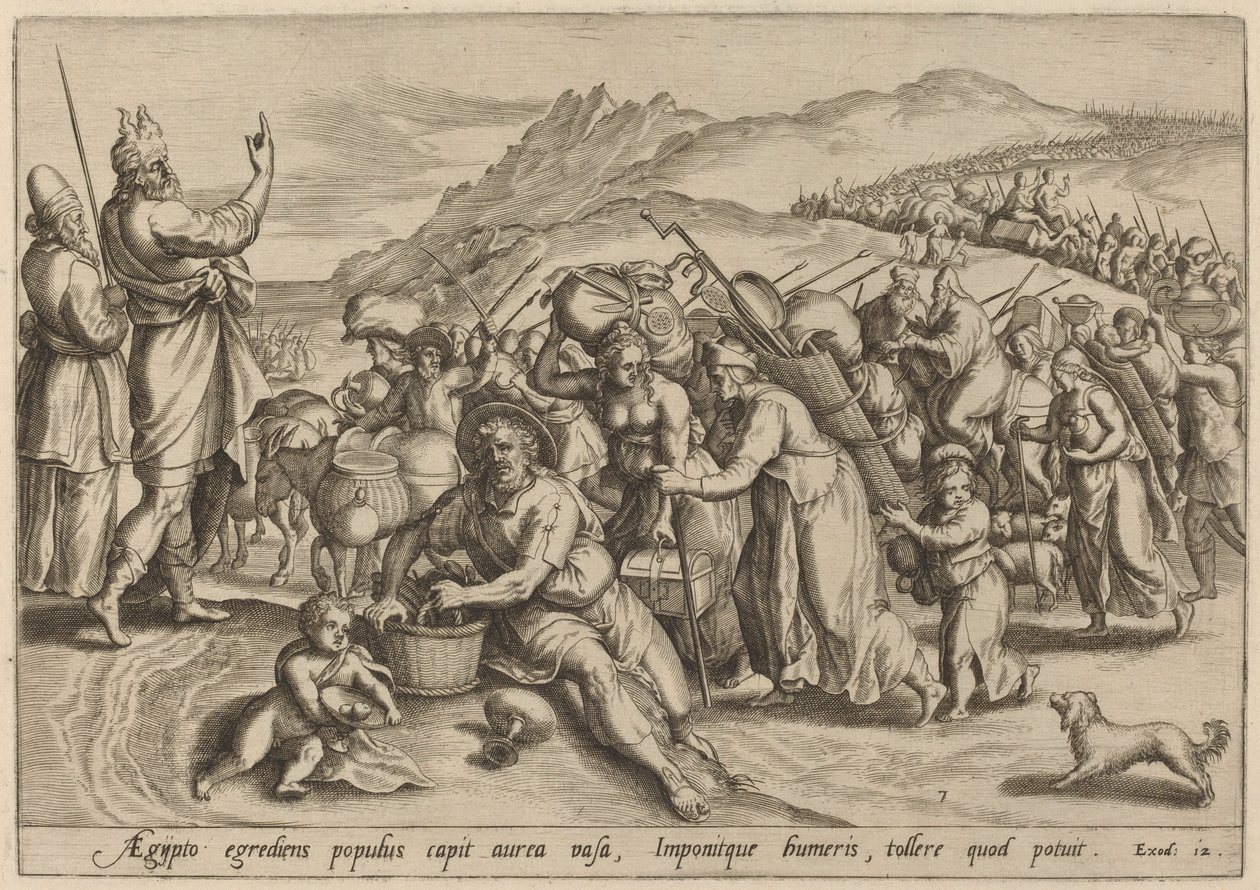 Utvandringen fra Egypt, 1585. av Johann Sadeler I
