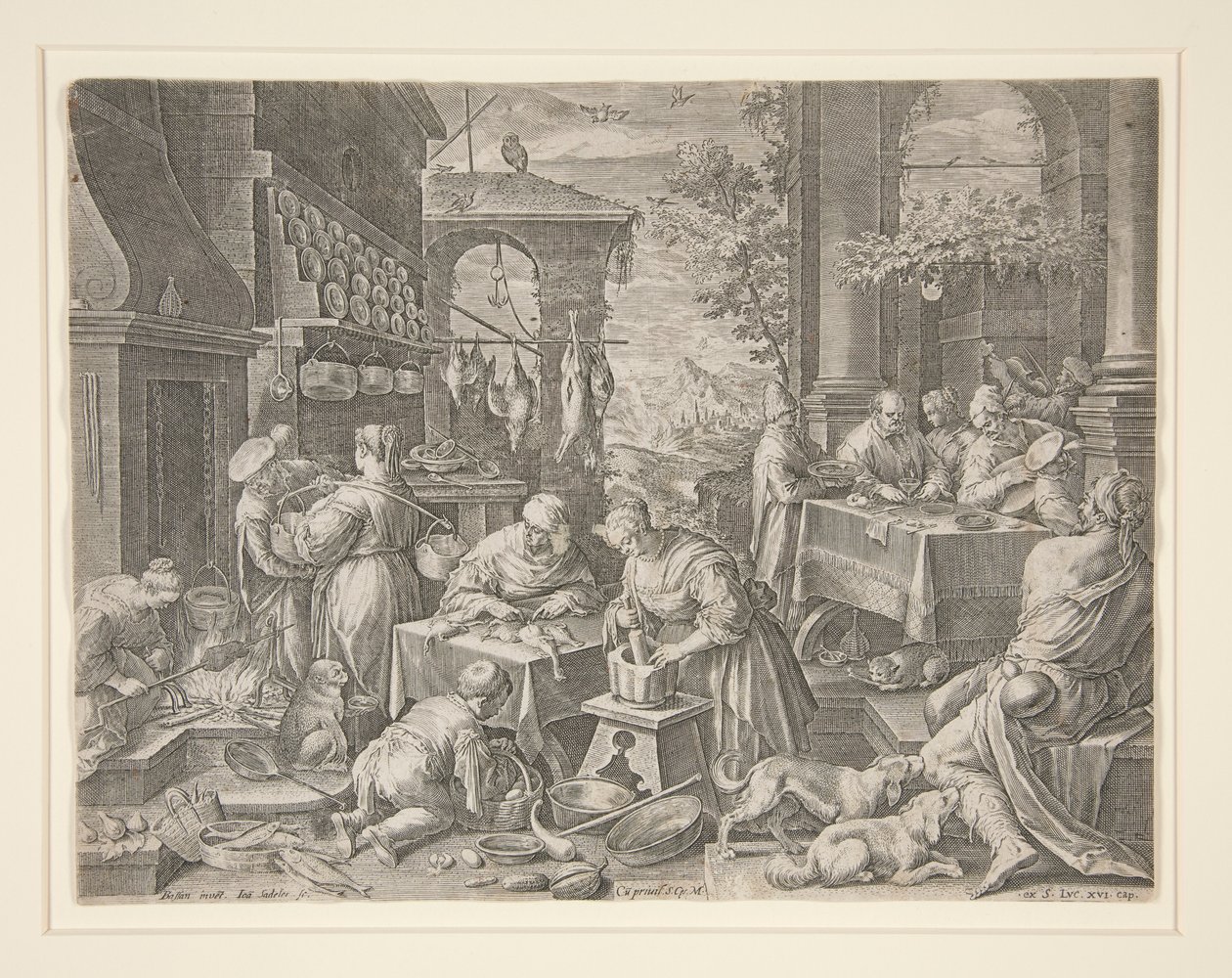 Den rike mannen og Lasarus av Johann Sadeler I