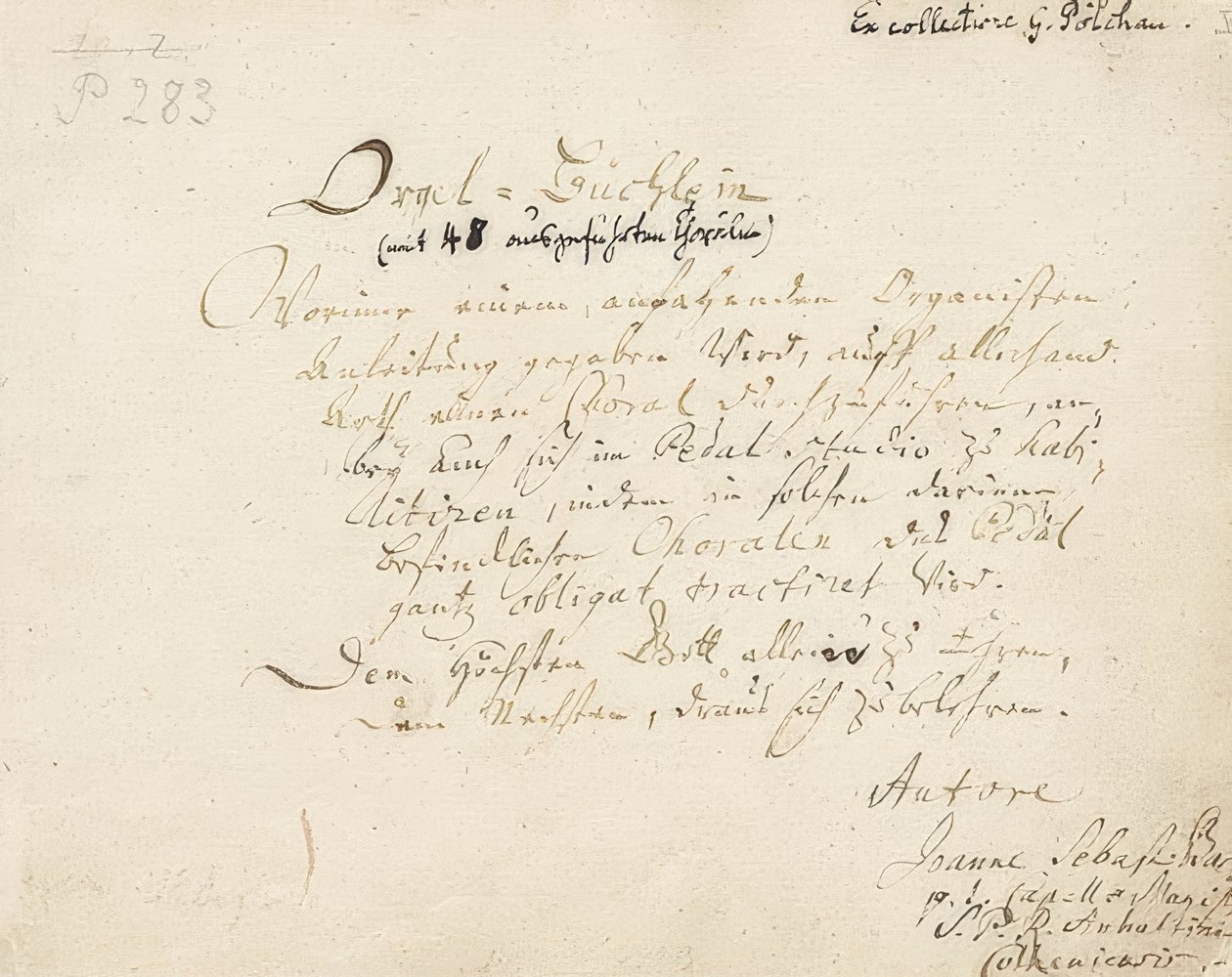 Tittelside til Orgelhefte. Rundt 1700-1719 av Johann Sebastian Bach