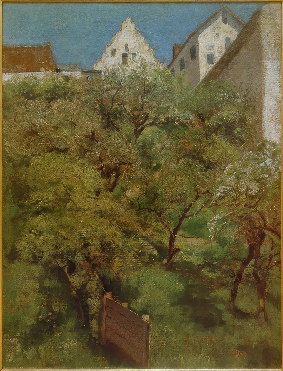 Treet blomstrer under rådhuset i Dachau av Johann Sperl