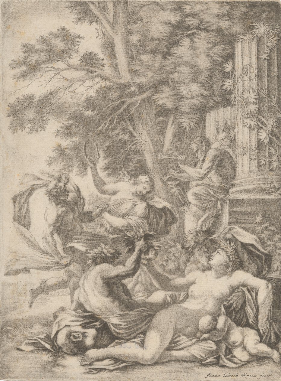 En bakkansk scene av Johann Ulrich Kraus