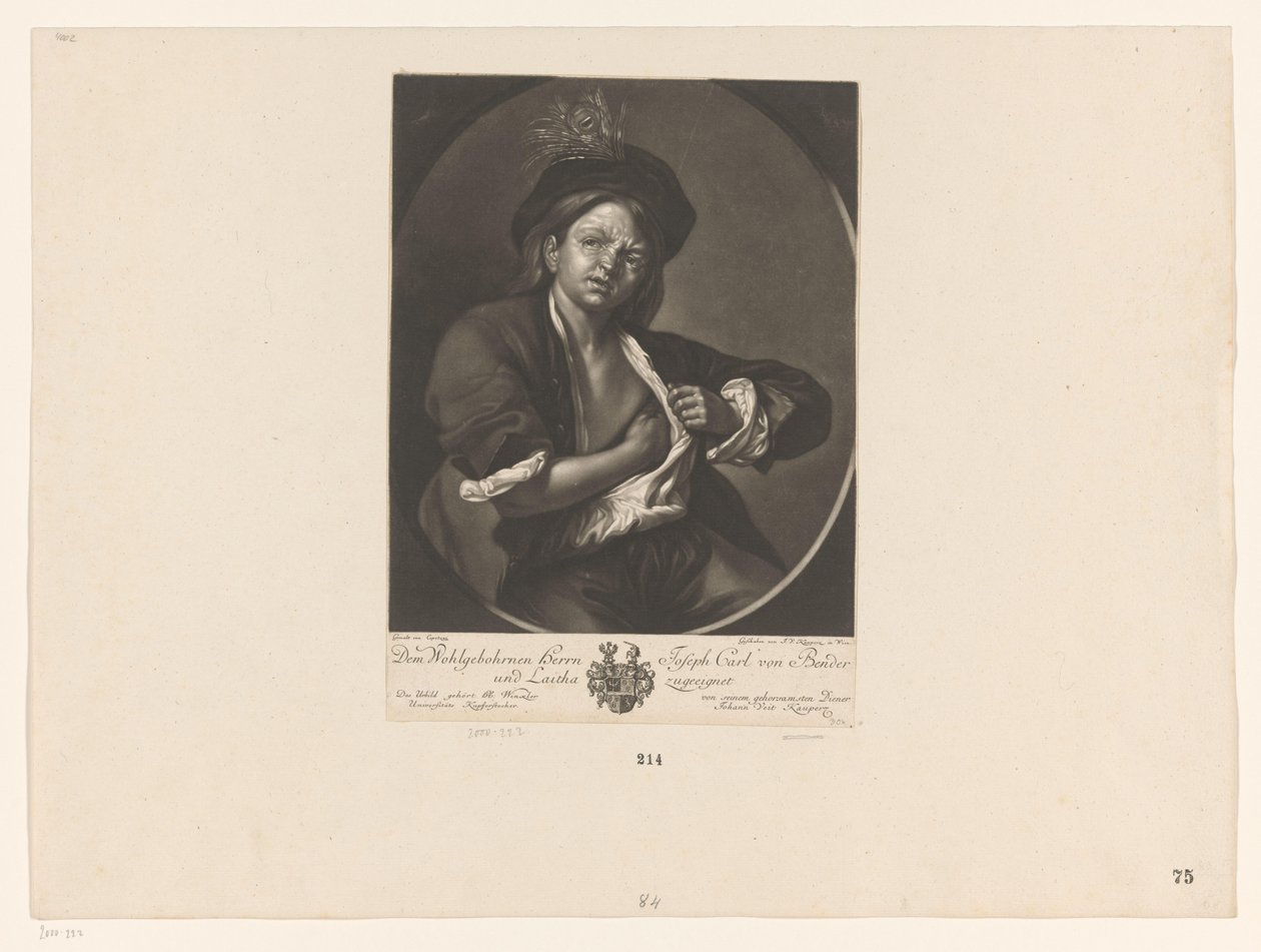 Gutt fanger en loppe av Johann Veit Kauperz
