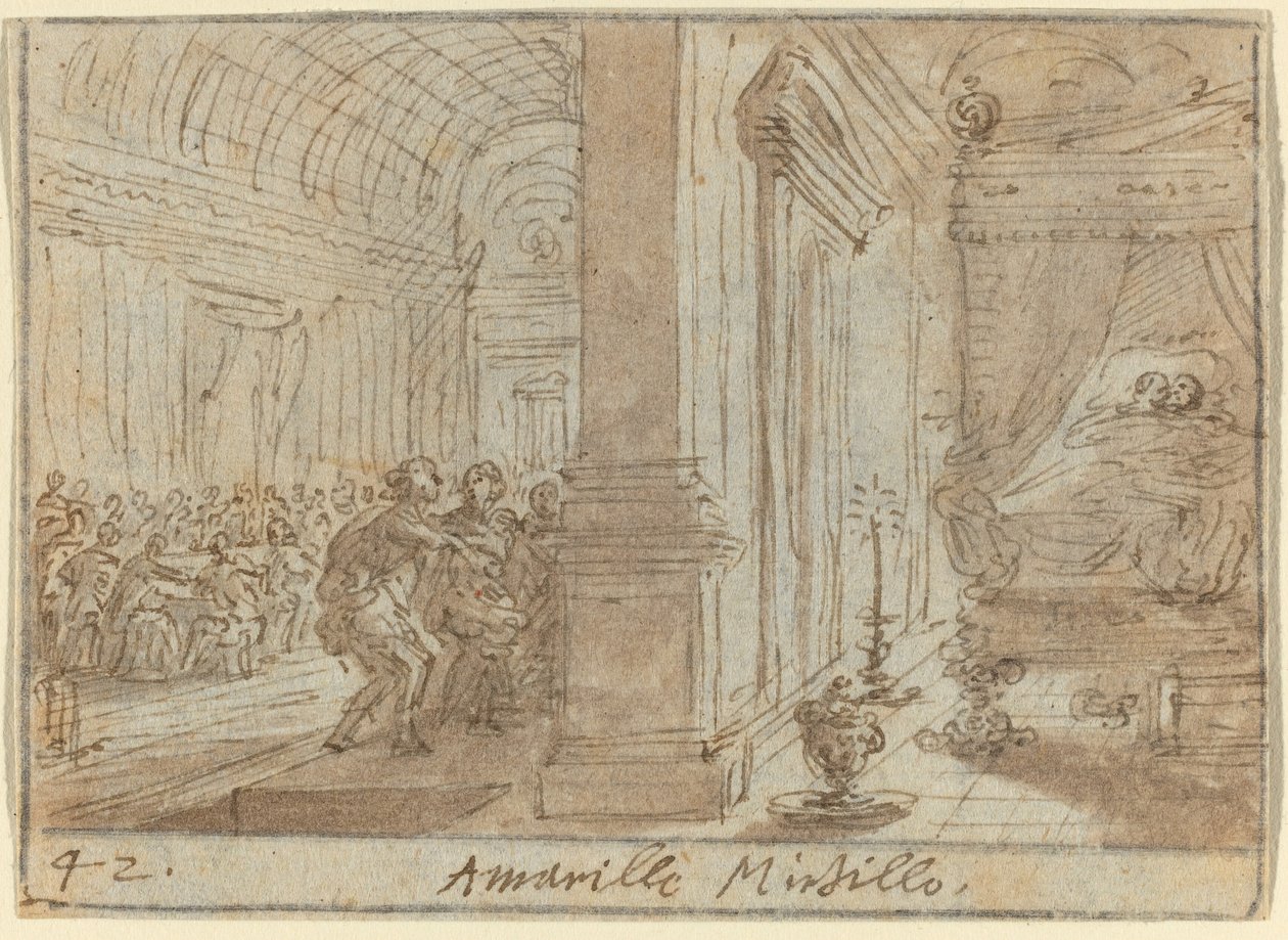 Amaryllis og blåbær, 1640. av Johann Wilhelm Baur