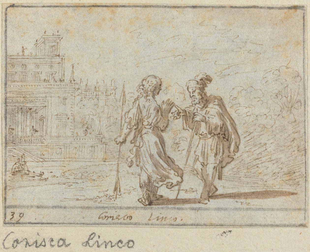 Corisca og Linco av Johann Wilhelm Baur