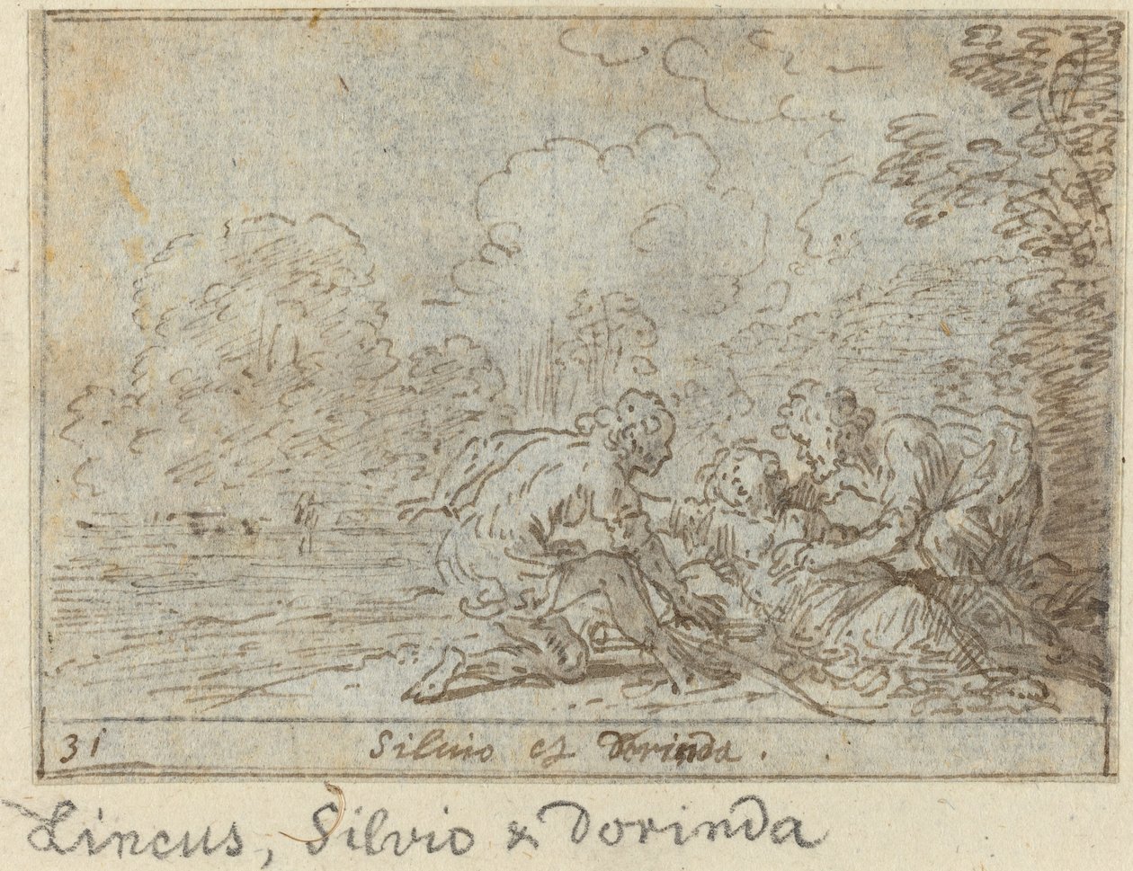 Linco, Silvio og Dorinda, 1640. av Johann Wilhelm Baur