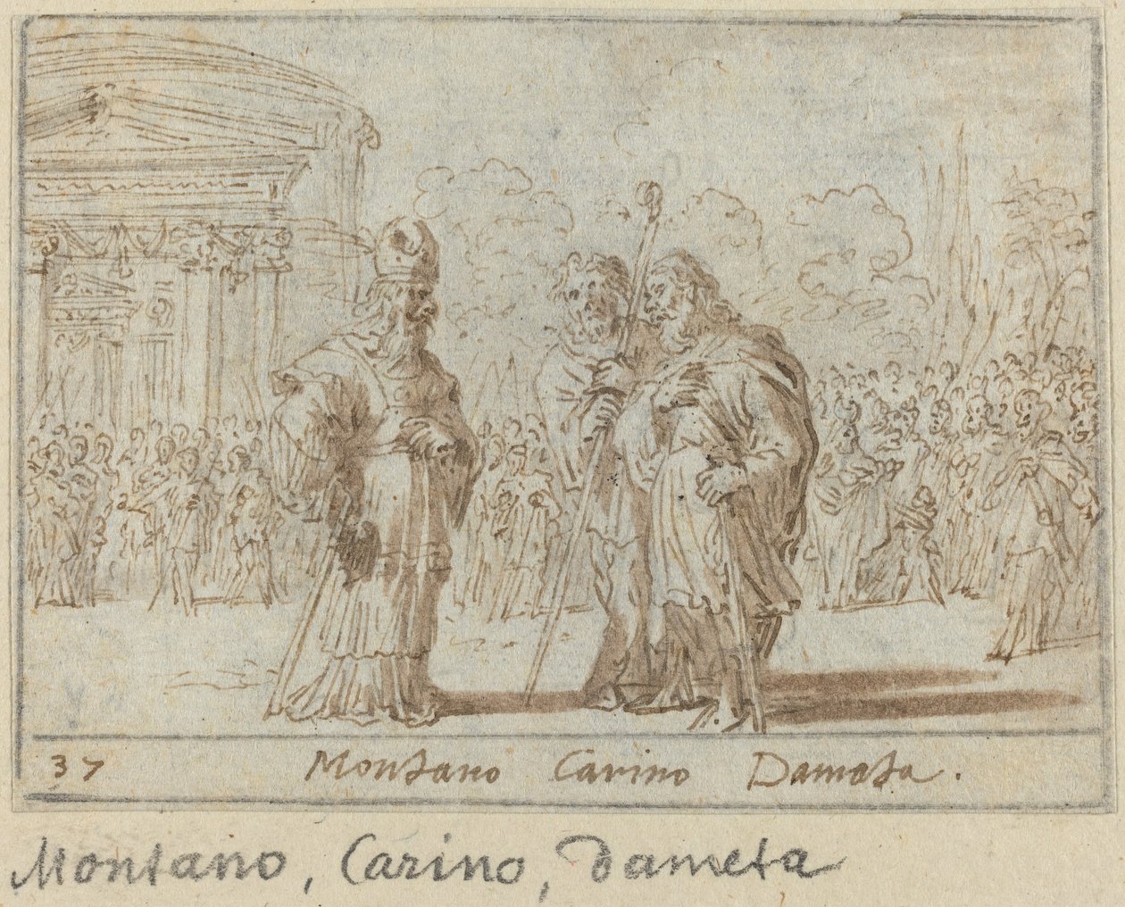Montano, Carino og Dameta, 1640. av Johann Wilhelm Baur